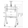 Stand TV mobil Serioux TV213CA, dimensiuni: 1050x755x2320mm, compatibilitate Max Vesa:  900x600mm, compatibilitate TV:  55"-100"